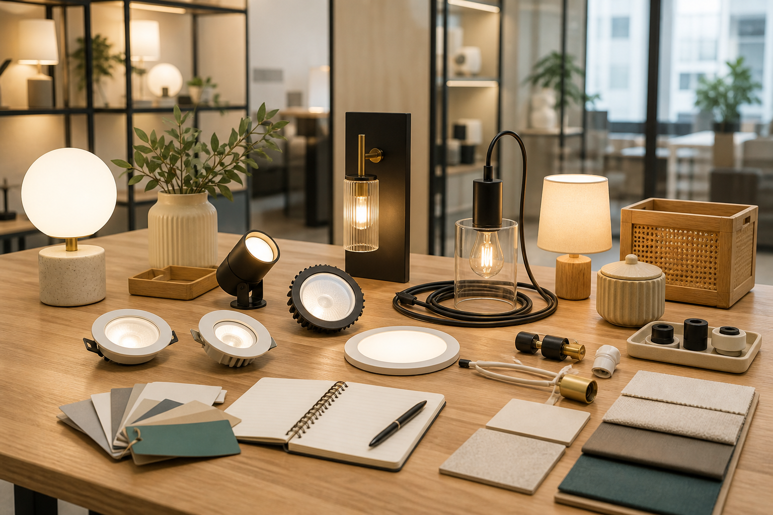 Fynokst lighting and home product sourcing desk